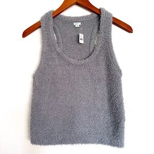 Aerie Fuzzy Gray Razorback Tank Top Size Large